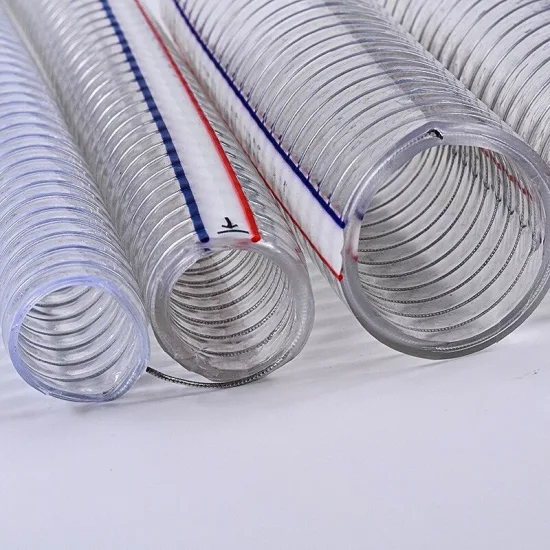 Tubo per aspirazione in PVC a forma di spirale rinforzato con filo di acciaio inossidabile