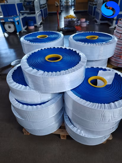 Tubo flessibile piatto layflat in PVC da 2 pollici rosso brillante per l'irrigazione agricola e il drenaggio dell'acqua
